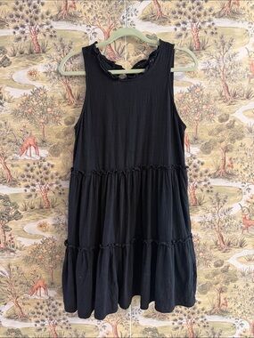 Very J Black Tiered Midi Dress